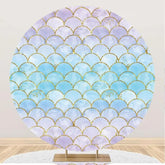 Aperturee - Blue Purple Gradient Mermaid Scale Circle Backdrop